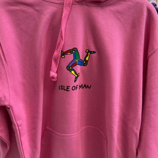 Adult hoodie 3 leg design pink. Extra small