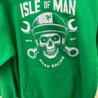 Adult Hoodie Skull design green small