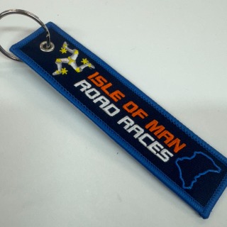 Fabric Keyring Blue Road Racing