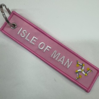 Fabric Keyring IOM Pink