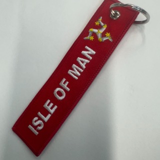 Fabric keyring red IOM