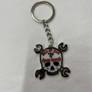 Keyring with Skull Isle of Man road races