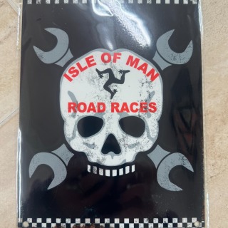 Metal Sign Skull Road Races