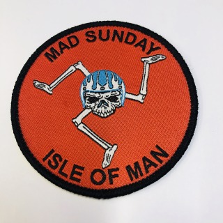 Red mad Sunday sew on patch